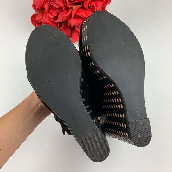 Tory burch black polkadot wedges - Picture 4 of 5